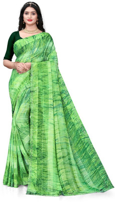 HouseOfCommon Ombre Bollywood Georgette Saree(Green)