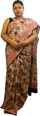 Generative Floral Print Daily Wear Silk Blend Saree(Multicolor)