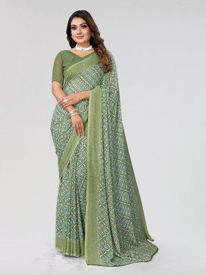 Moda Rapido Geometric Print Daily Wear Georgette Saree(Green)