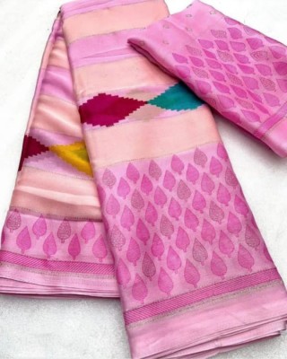 Sonika Fashions Printed Patola Chiffon Saree(Pink)