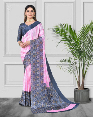 ROOP SUNDARI SAREES Printed Daily Wear Chiffon Saree(Pink, Grey)