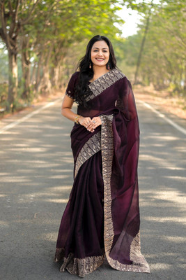 GOLDOLL FAB Woven Bollywood Organza Saree(Green)
