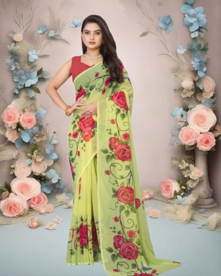 Jayu Self Design Daily Wear Georgette Saree(Yellow)