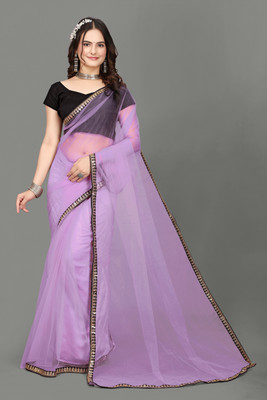 JSItaliya Solid/Plain Bollywood Net Saree(Multicolor)