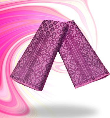 KHATI AXOMIYA Woven Mekhela Chador Polyester, Silk Blend Saree(Pink)