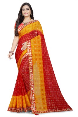 SHREE VALLABH ENTREPRISE Self Design Bandhani Georgette Saree(Red)