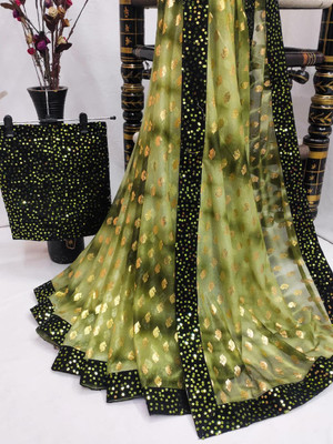 LADYSUTRA Self Design Bollywood Lycra Blend Saree(Multicolor)