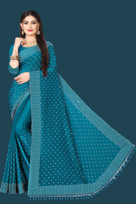 rudraCreation Embellished, Self Design Bollywood Georgette, Chanderi Saree(Beige)
