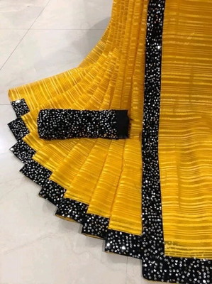 Bansidhar Fabrics Self Design Bollywood Georgette Saree(Mustard)
