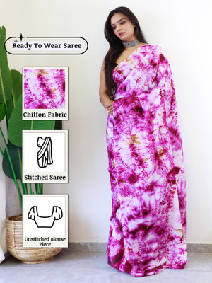 Sareemall Printed Bollywood Chiffon Saree(Magenta)