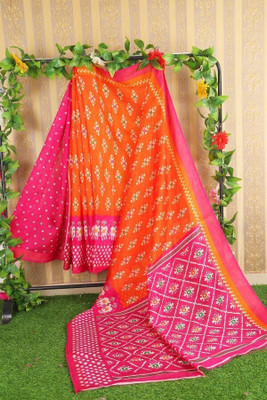 Suali Woven Bollywood Art Silk Saree(Orange)