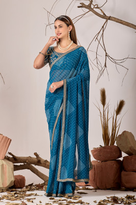 NERTA BOUTIQUE Printed, Self Design, Solid/Plain Bollywood Georgette Saree(Grey)