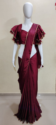 NANCY DESIGNER Self Design Bollywood Georgette Saree(Maroon)