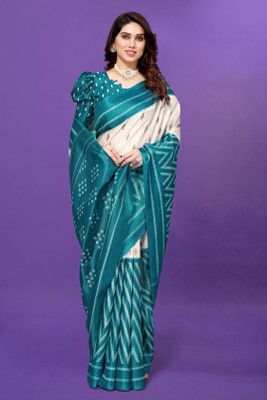 Winza Designer Printed, Self Design, Floral Print Daily Wear Cotton Blend, Cotton Silk Saree(Blue)