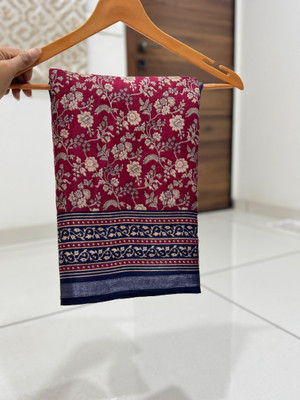 SFCS Printed Kalamkari Mulmul Saree(Pink)