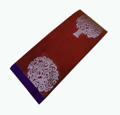 Uniqon Creations Printed Kanjivaram Cotton Silk Saree(Maroon)