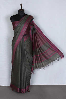Zafreen Handloom Solid/Plain Bhagalpuri Art Silk Saree(Pink)