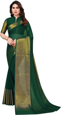 Laddu creation Self Design Dharmavaram Chiffon Saree(Green)