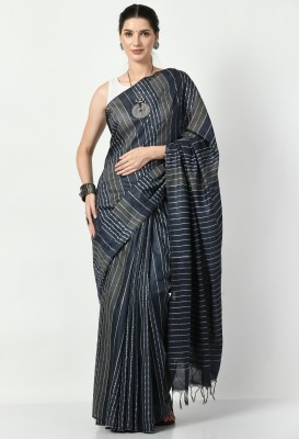 Orange Hues Woven Bollywood Cotton Silk Saree(Dark Blue)