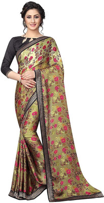 RAJESHWAR FASHION Printed Bollywood Pure Silk Saree(Grey, Multicolor)