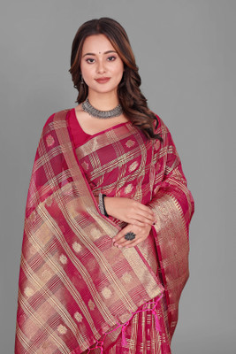 Aarunika SBT Solid/Plain Bollywood Organza Saree(Multicolor)