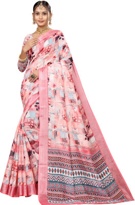 Gajal Printed, Woven Kanjivaram Pure Cotton, Cotton Linen Saree(Grey)