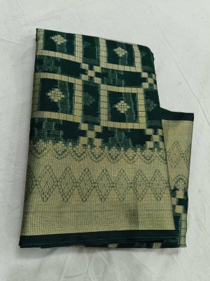 Muskan Fashion House Woven Bollywood Organza Saree(Dark Green)