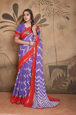 vaanisri Printed Bollywood Crepe Saree(Magenta)