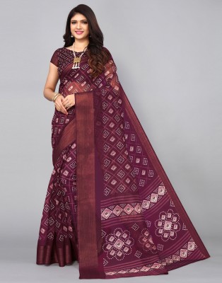 Samah Printed, Woven Narayanpet Cotton Silk, Cotton Blend Saree(Purple)