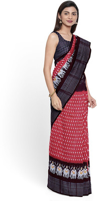 Saadhvi Printed Bandhani Art Silk Saree(Red)