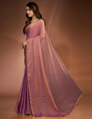 Gajal Self Design Bollywood Jimmy choo, Pure Silk Saree(Purple)