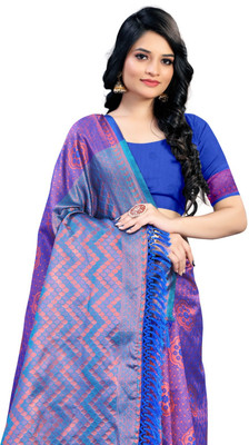 Vimalnath Synthetics Self Design Mysore Dupion Silk Saree(Blue)