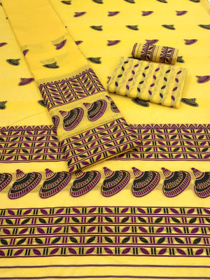 HIRAPARA ENTERPRICE Woven Mekhela Chador Cotton Blend Saree(Multicolor)