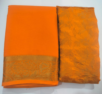 JustEthnic Temple Border Bollywood Georgette Saree(Yellow)