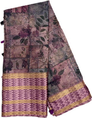 RAMUDI Digital Print Daily Wear Cotton Silk Saree(Multicolor)