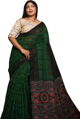 kalpana handloom Printed Handloom Pure Cotton Saree(Multicolor)