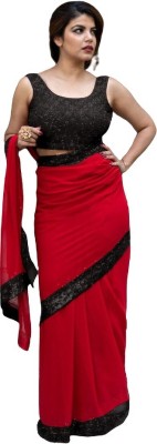 Sareez House Embroidered Bollywood Georgette Saree(Red)