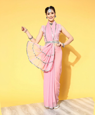 Sareemall Embellished Bollywood Georgette Saree(Purple)