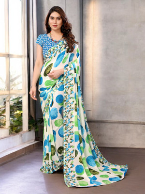 The Textile Hub Self Design Bollywood Georgette Saree(Blue)