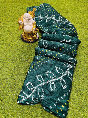 Aadimam Creation Printed Bollywood Silk Blend Saree(Green)