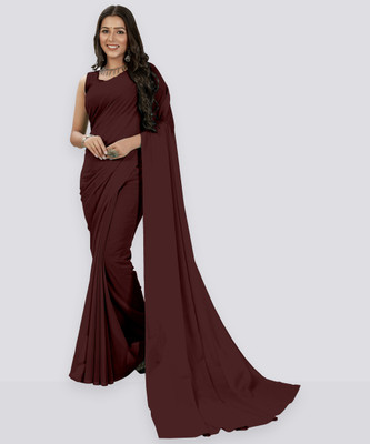 Anand Sarees Solid/Plain Bollywood Georgette Saree(Pink)