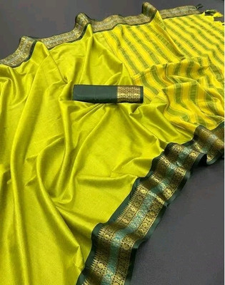 Jbk enterprise Self Design Banarasi Pure Silk Saree(Green)