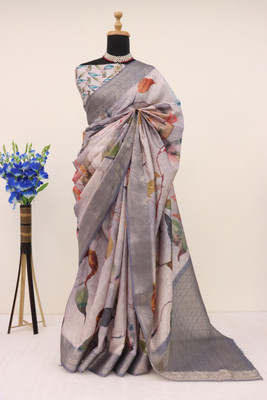 MITMAN CREATION Digital Print Bollywood Art Silk Saree(Multicolor)
