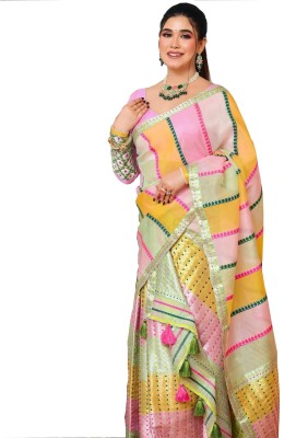 NIRKOSHA Woven Mekhela Chador Cotton Silk Saree(Multicolor)
