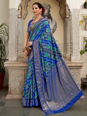 Sareemall Woven Banarasi Tussar Silk Saree(Blue)