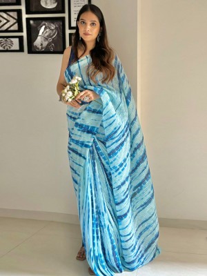 ANOUK Embellished Bollywood Georgette Saree(Light Blue)