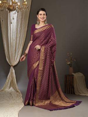 Tasrika Embellished Kanjivaram Georgette Saree(Maroon)