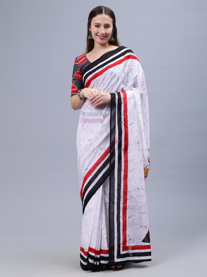 Vasiliki Embroidered Bollywood Cotton Silk Saree(White)