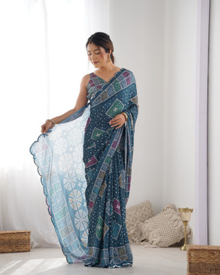 Moda Rapido Embroidered Bollywood Chiffon Saree(Silver)