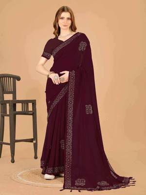 Shrilaxmisari Embellished Bollywood Georgette Saree(Maroon)